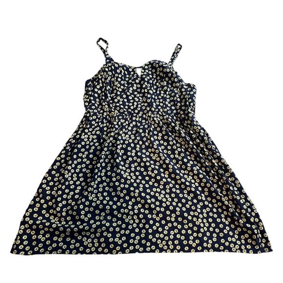 AUW 2X Daisy Floral Navy Blue Sundress Sleeveless Summer Dress - Picture 9 of 16